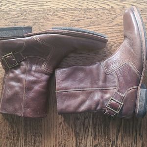 Cole Haan leather zip up boots